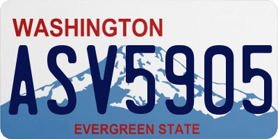 WA license plate ASV5905