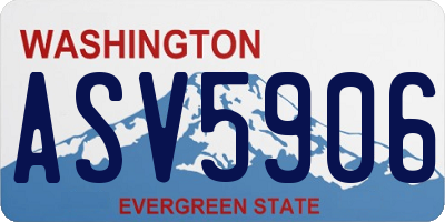 WA license plate ASV5906