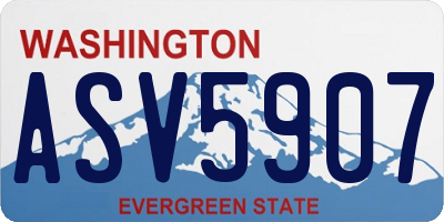 WA license plate ASV5907