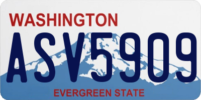 WA license plate ASV5909