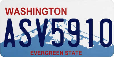 WA license plate ASV5910