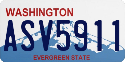 WA license plate ASV5911