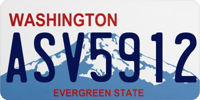 WA license plate ASV5912