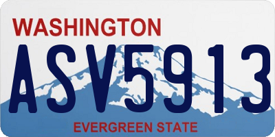 WA license plate ASV5913