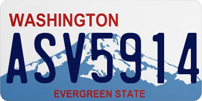 WA license plate ASV5914