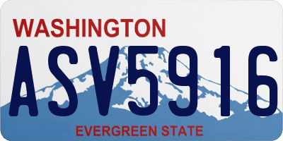 WA license plate ASV5916