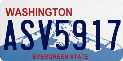 WA license plate ASV5917