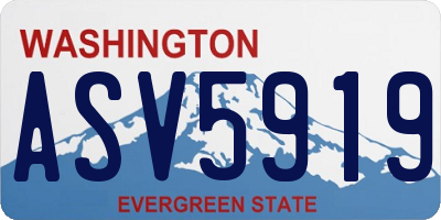 WA license plate ASV5919