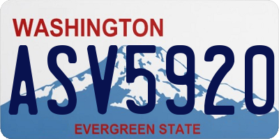 WA license plate ASV5920