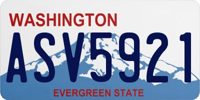 WA license plate ASV5921