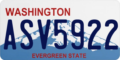 WA license plate ASV5922