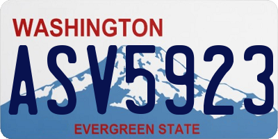 WA license plate ASV5923