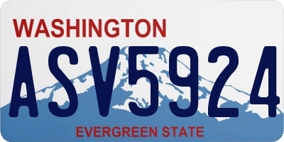 WA license plate ASV5924