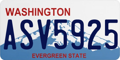 WA license plate ASV5925