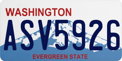 WA license plate ASV5926
