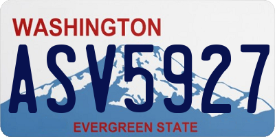 WA license plate ASV5927