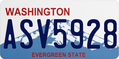 WA license plate ASV5928