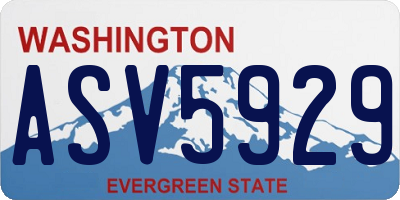 WA license plate ASV5929