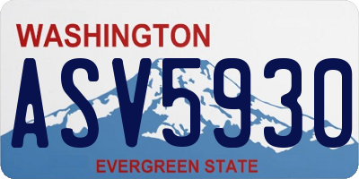 WA license plate ASV5930