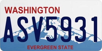 WA license plate ASV5931