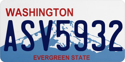 WA license plate ASV5932