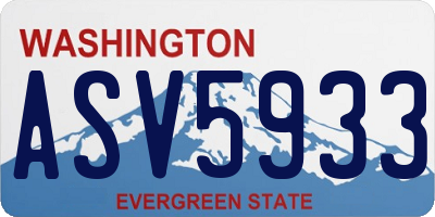 WA license plate ASV5933