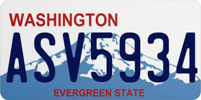 WA license plate ASV5934