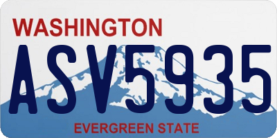 WA license plate ASV5935