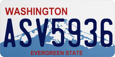 WA license plate ASV5936