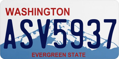WA license plate ASV5937