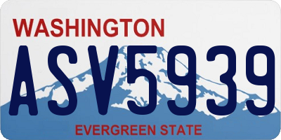 WA license plate ASV5939