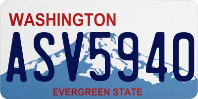 WA license plate ASV5940