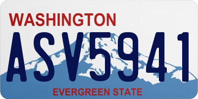 WA license plate ASV5941