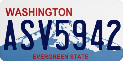 WA license plate ASV5942