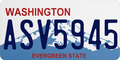 WA license plate ASV5945
