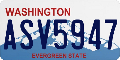 WA license plate ASV5947
