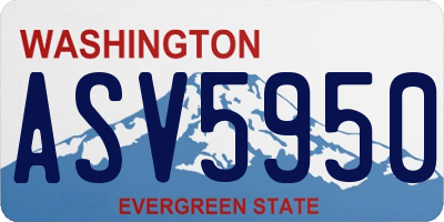 WA license plate ASV5950