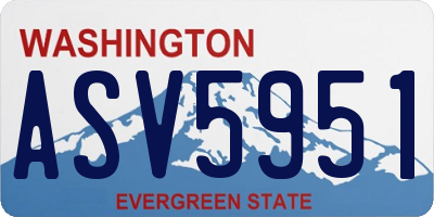 WA license plate ASV5951