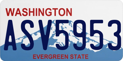 WA license plate ASV5953