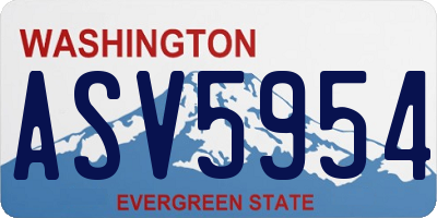 WA license plate ASV5954