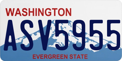 WA license plate ASV5955