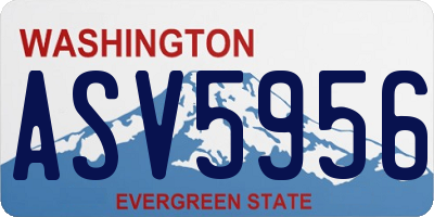 WA license plate ASV5956