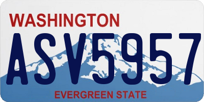 WA license plate ASV5957