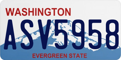 WA license plate ASV5958