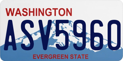 WA license plate ASV5960
