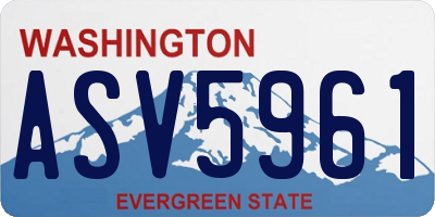 WA license plate ASV5961