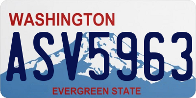 WA license plate ASV5963