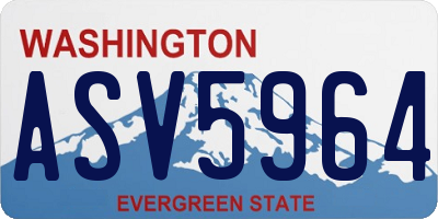 WA license plate ASV5964