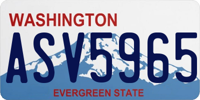 WA license plate ASV5965