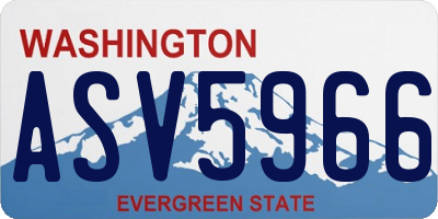 WA license plate ASV5966